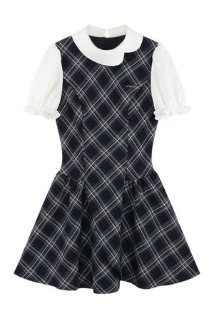 French Style Pleated Belt Dress