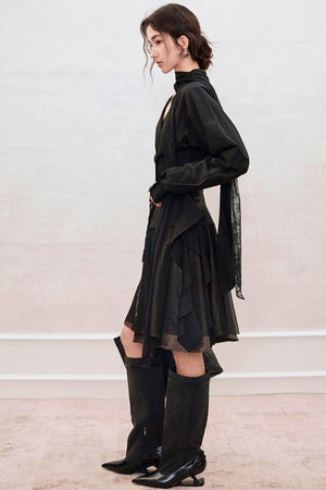 French Style Waist Cinched Shirt Set-Up