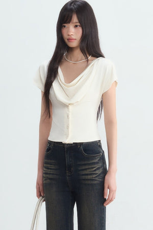 French Swing Collar Single-Breasted Blouse