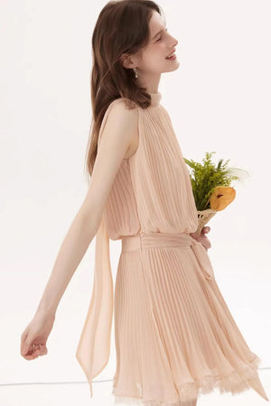 French Textured Bow Dress