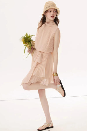 French Textured Bow Dress