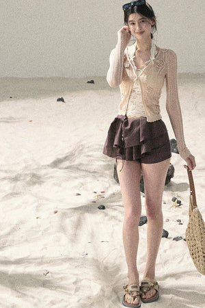 French Thin Sun Protection Cardigan Set-Up
