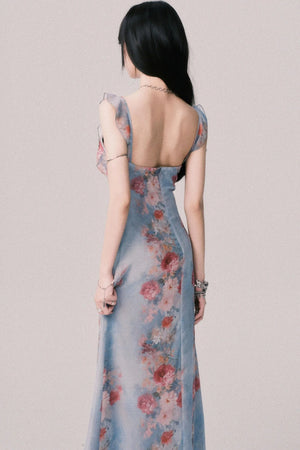 French V-Neck Halter Dress