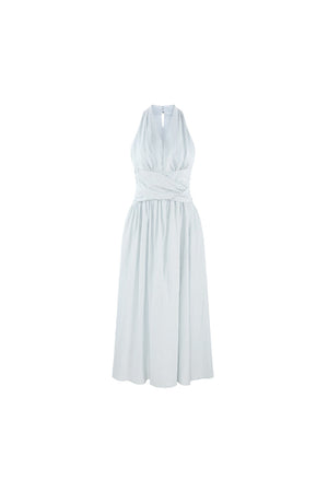 French V-Neck Halter Long Dress