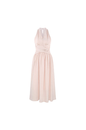 French V-Neck Halter Long Dress