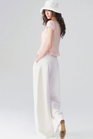 French V-Neck Lace Shirt