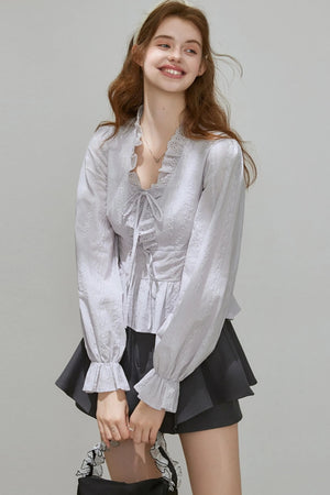 French V-Neck Top