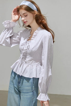 French V-Neck Top