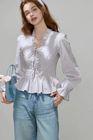 French V-Neck Top