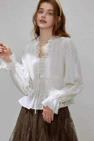 French V-Neck Top