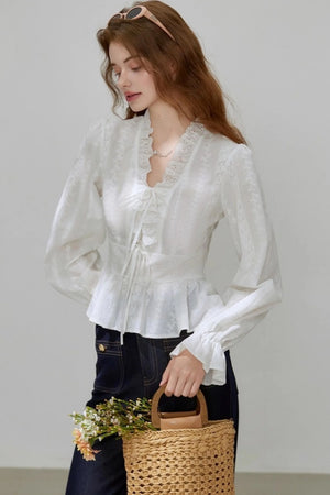 French V-Neck Top