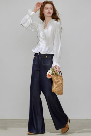 French V-Neck Top