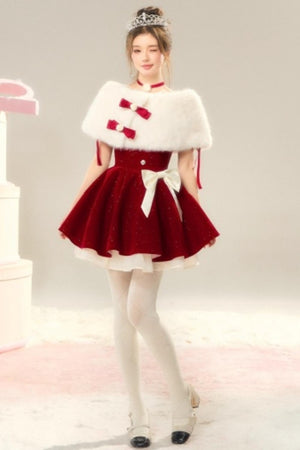 French Velvet Mini Dress Set-Up