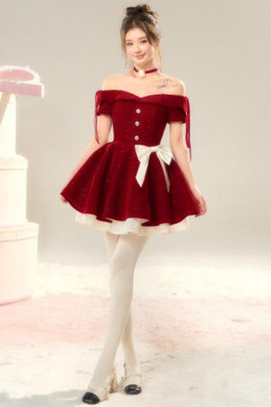 French Velvet Mini Dress Set-Up