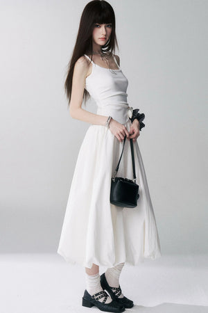 French White Flower Dress