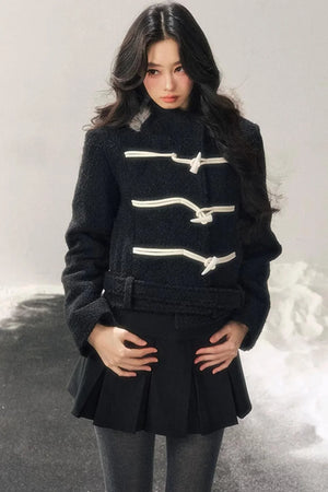 French Woolen Hooded Coat