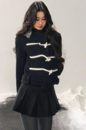 French Woolen Hooded Coat