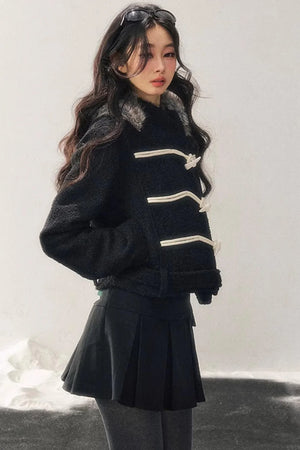 French Woolen Hooded Coat