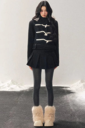 French Woolen Hooded Coat