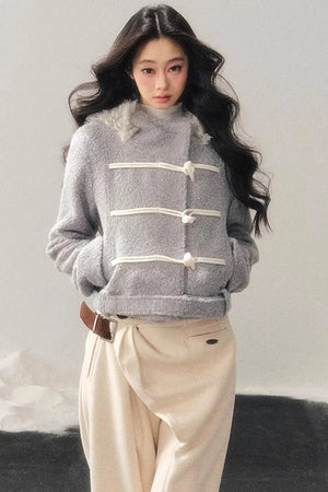 French Woolen Hooded Coat
