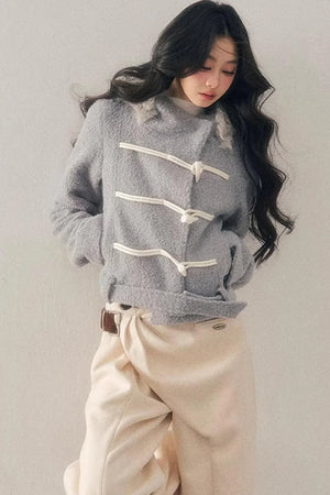 French Woolen Hooded Coat