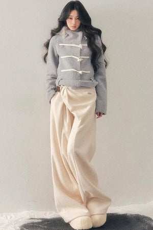 French Woolen Hooded Coat