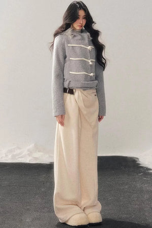 French Woolen Hooded Coat