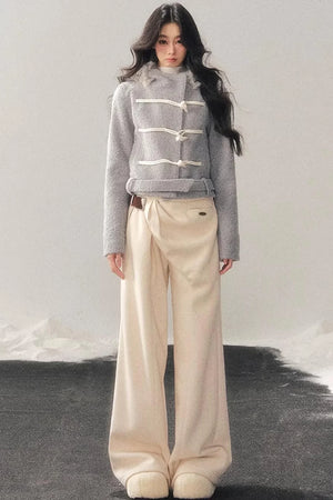 French Woolen Hooded Coat