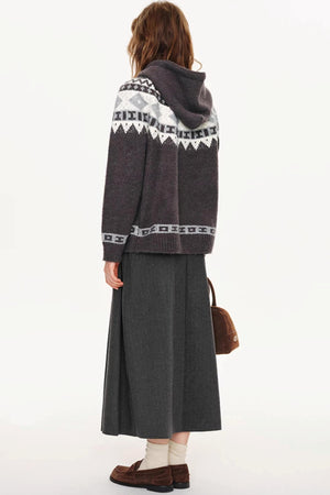 French Woolen Pleated Skirt