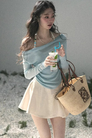 Frosty Shoulder Halter Top