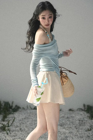 Frosty Shoulder Halter Top