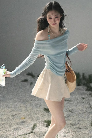 Frosty Shoulder Halter Top