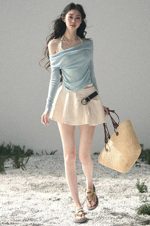 Frosty Shoulder Halter Top