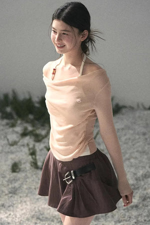 Frosty Shoulder Halter Top