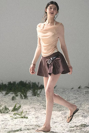 Frosty Shoulder Halter Top