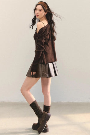 Fungus Edge Knit Two-Piece Top Set
