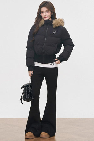Fur Collar Cotton Jacket Set-Up