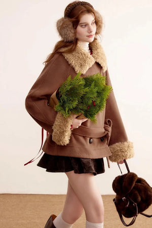 Fur Collar Woolen Coat