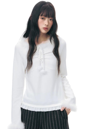 Furry Patchwork Base Layer Top