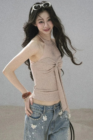 Galaxy Halter Neck Knit Top