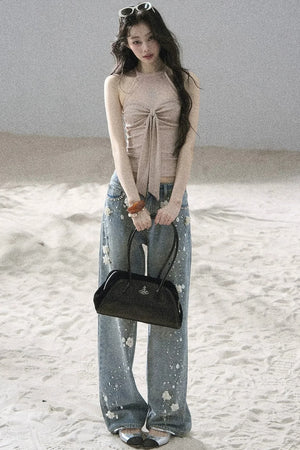 Galaxy Halter Neck Knit Top