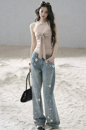 Galaxy Halter Neck Knit Top