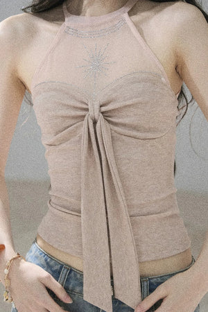 Galaxy Halter Neck Knit Top