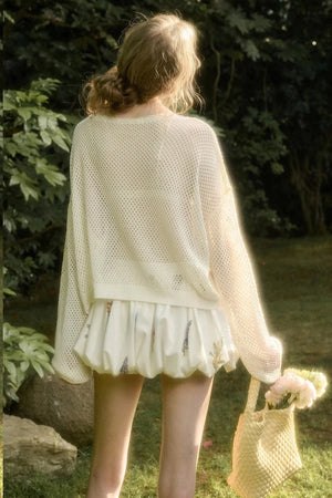 Galaxy Ice Silk Hollow Cardigan