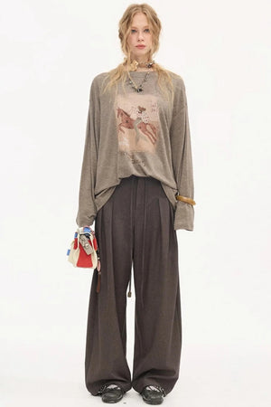 Galloping Horse Print Long Sleeve Tee