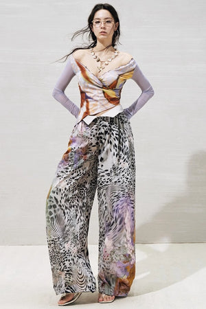 Garden Impression Leopard Print Pants