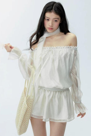 Gauze One-Shoulder Dress