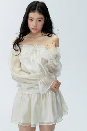 Gauze One-Shoulder Dress