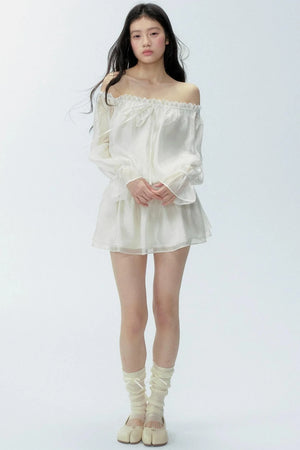 Gauze One-Shoulder Dress