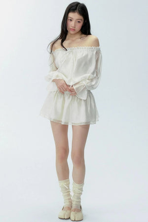 Gauze One-Shoulder Dress